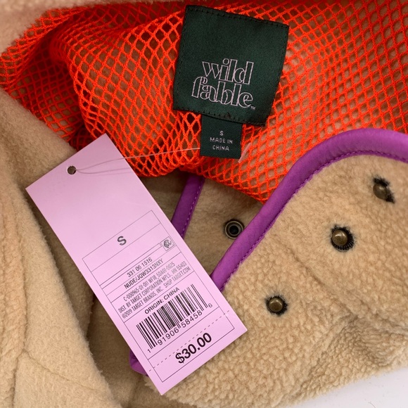 NEW Wild Fable Nude Snap Front Sherpa Jacket - Picture 7 of 7